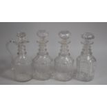 A Collection of Various Irish Decanters to comprise Mallet Examples