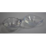 Two Mid 20th Century Selena Opalescent Glass Bowls, Probably Sven Palmquist for Orrefors, Although