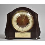 A Presentation Bakelite Mantle Clock by Smiths, Dated September 1946, Eight Day Movement, 21cm wide
