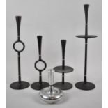 A Collection of Modern Danish Candlesticks by Jens Harald Quistgaard, Dansk Designs. Tallest 42cm