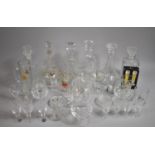 A Collection of Various Moulded and Cut Glassware to comprise Decanters, Brandy Balloons, Sherry