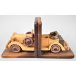 A Pair of Modern Novelty Bookends in the Form of Vintage Car, each 16cm High