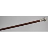 A Victorian Silver Topped Wooden Baton, London 1890, 72cm Long