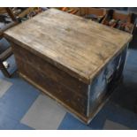 A Vintage Pine Toolbox with Metal Carry Handles, 84cm Wide