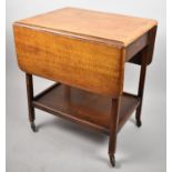 A Mid 20th Century Oak Drop Leaf Two Tier Trolley with End Drawer, 60cm wide