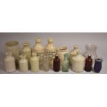 A Collection of Vintage Stoneware and Glass Bottles and Flasks