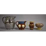 A Collection of Various 19th Century Jugs to Include Silver Lustre, Lion Mask Head and a Footed