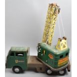 A Vintage Tinplate Mobile Crane Truck by Marx Toys, Luma Contractors Powerhouse Six Wheeler, 41cm
