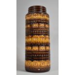 A Vintage Brown Glazed Cylindrical German Vase, 41cm High