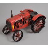 A Modern Tinplate Model of a Vintage Tractor, 28cm Long