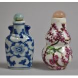 Two Chinese Snuff Bottles, Character Marks Under, 7cm high