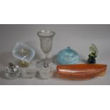 A Collection of Various Glass to comprise Iridescent Jack-in-the-Pulpit Art Glass (Chipped),