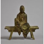 A Chinese Bronze Study of Seated Guanyin, 7.5cm high