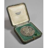 A French Pewter Medallion Struck with the Face of Mercury to the One Side and Offert Par Les Etab