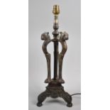 A Late 19th Century French Bronze Second Empire Style Table Lamp, Probably Originally Oil Lamp but