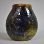 A Heavy Coloured Bubble Glass Vase, 17cm high