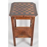 An Edwardian Square Topped Chess Table with Stretcher Shelf, 38cm wide