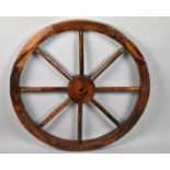 A Late 20th Century Wooden Wall Hanging in the Form of a Cart Wheel, 79cm Diameter