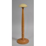 A Modern Turned Wooden Wig Stand, 48cm high