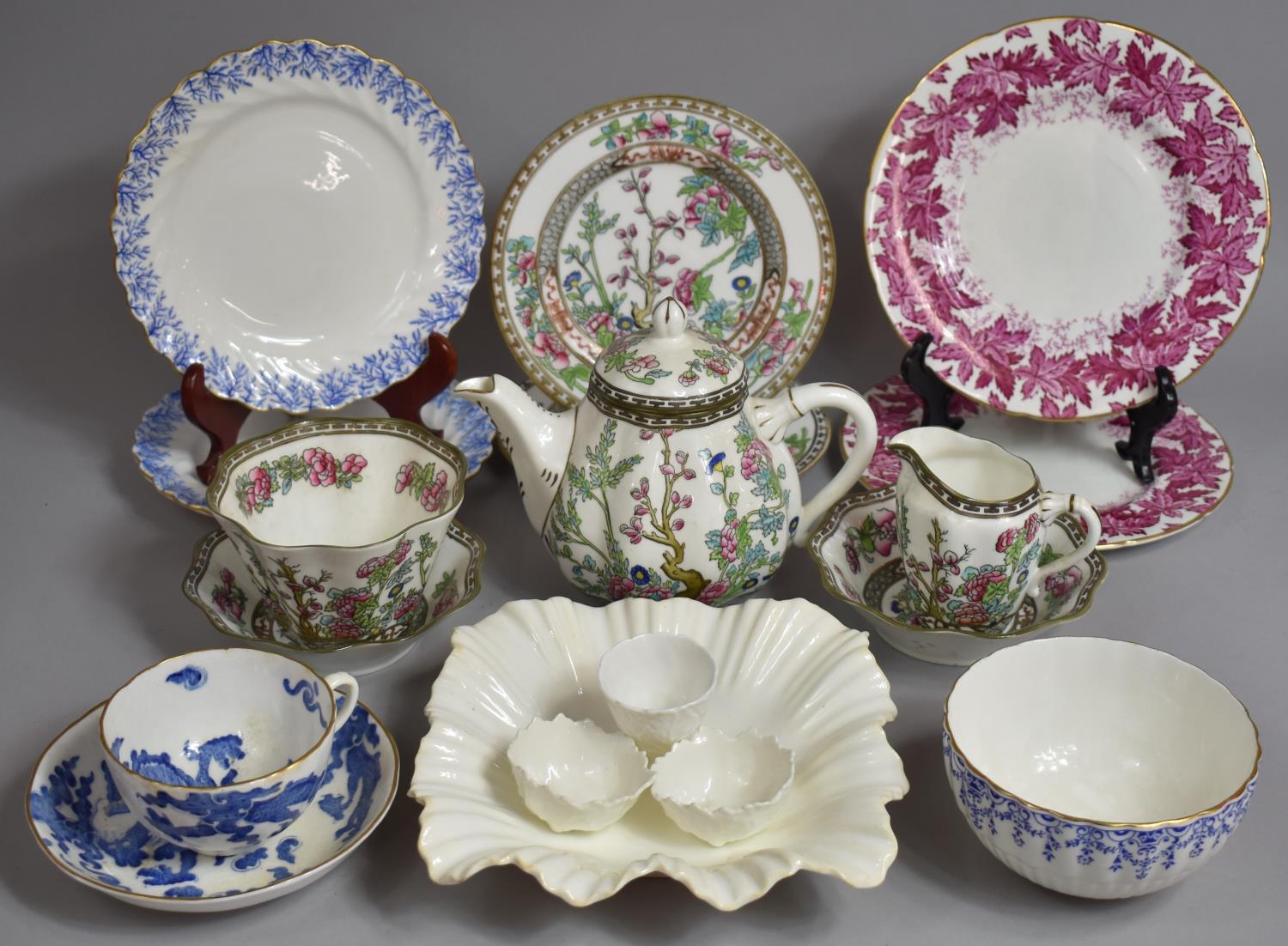 A Collection of Various Coalport to comprise Indian Tree Teapot, Sugar Bowl, Bowls, Side Plate