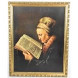 A Framed Gerard Dou Print, Portrait of Old Woman Reading, 45x60cm