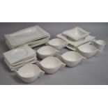 A Collection of White Glazed Villeroy and Boch Dinnerwares, Curved Shape Design, 22 Pieces in Total