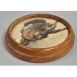 A Wooden Framed Ceramic Coaster, Rabbit Albrecht Durer, 11cm Diameter