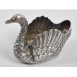 A Containetal White Metal Spill Vase in the Form of a Swan, 9cm Long