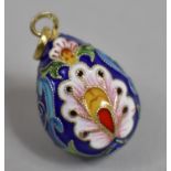 An Enamelled Ovoid Pendant, 2.5cm high