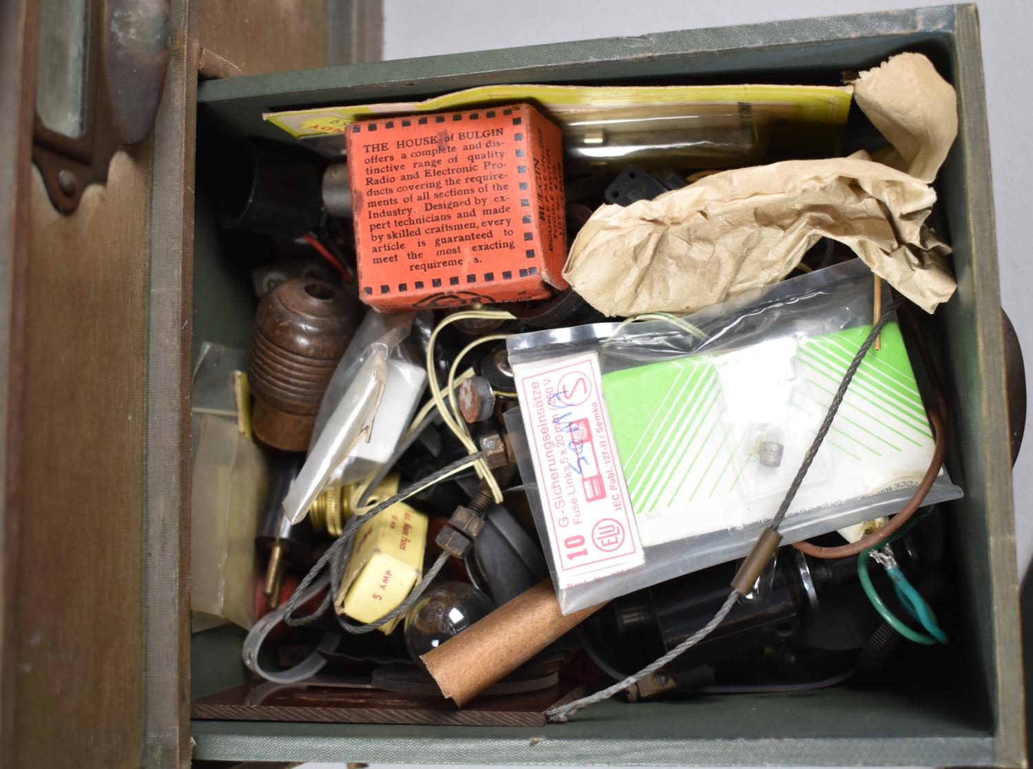 A Vintage Desktop Stationery Chest with Three Long and Two Short Drawers, 37cm wide - Image 2 of 6