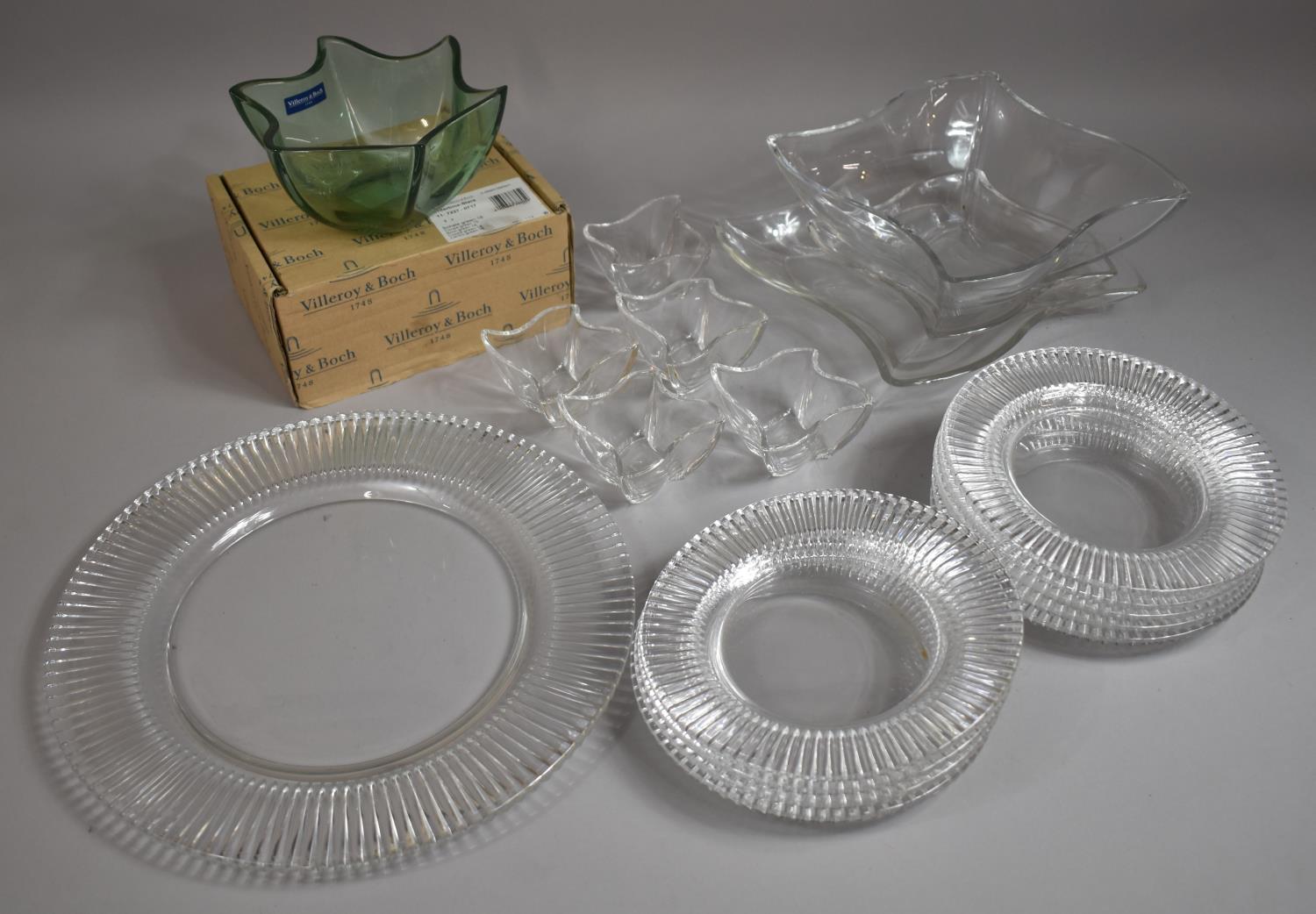 A Collection of Villeroy & Boch Glass Bowls to Include Boxed Wintertime Shaped Example Together with