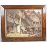 An Oak Framed Stagecoach Print After FM Bennett, 44x34cm