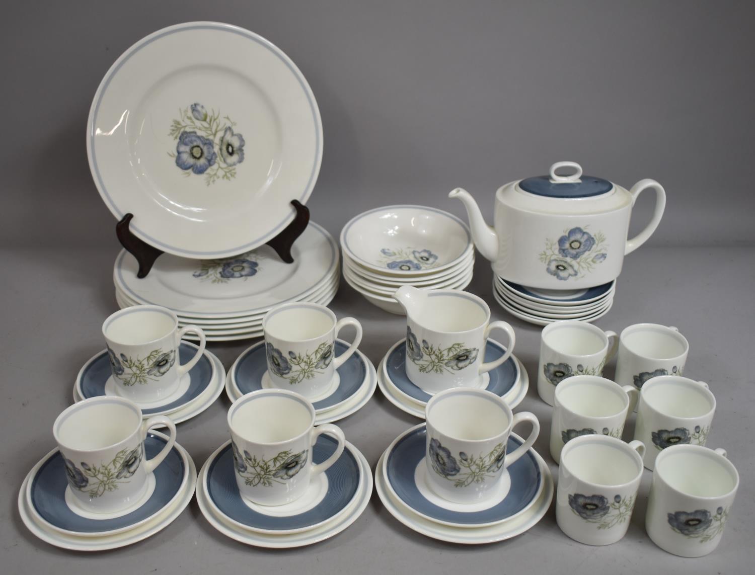 A Wedgwood Susie Cooper Design Glen Mist Part Service to Comprise Large Plates, Bowls, Cups,