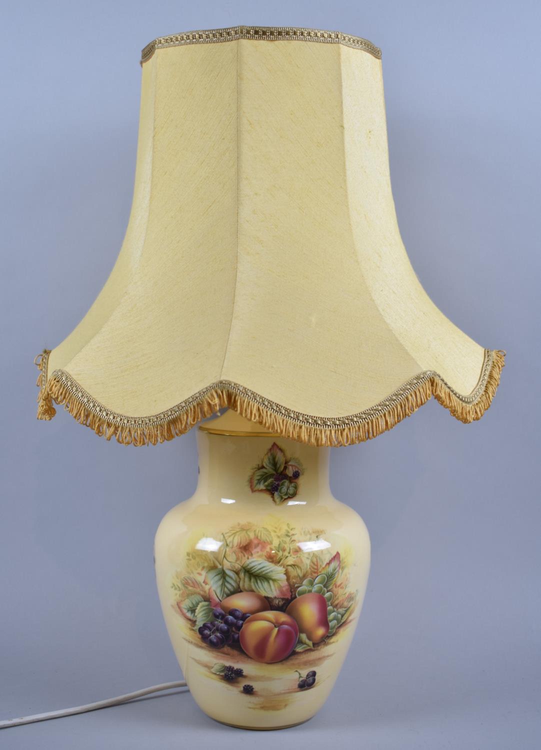 An Aynsley Orchard Gold Table Lamp, With Shade,