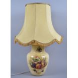 An Aynsley Orchard Gold Table Lamp, With Shade,