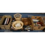 A Collection of Kitchen Cutlery, Chopping Boards, Candles, Blackboard, Books etc