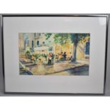 A Framed French Cafe Print, La Paillise, 32x19cm