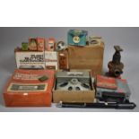 A Collection of Vintage Automobile Items to Include Astor Push Button Car Radio, Car Speakers,