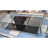 A Heavy Modern Smoked Glass Two Tier Coffee Table, 119x64cm