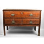 An Edwardian Chest of One Long Over Two Short Drawers, 101cm Wide