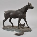 A 19th Century Bronzed Spelter Study of a Horse, One Ear and Tail AF, 31cm Long