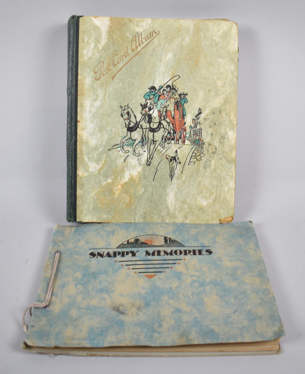 A Late Victorian/Edwardian Decoupage Scrapbook Together with a Postcard Album Containing Edwardian