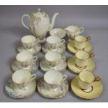 A Foley Floral Decorated Coffee Set Together with Three Hammersley & Co. Gilt Decorated Coffee