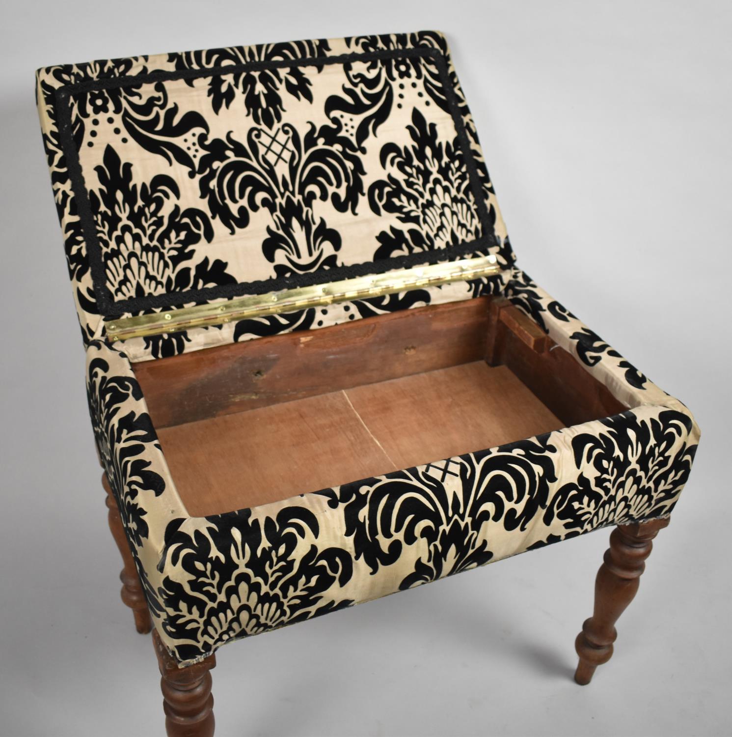 A Modern Upholstered Lift Top Box Stool, 53cm wide - Image 2 of 2