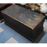 A Vintage Stained Pine Carpenters Tool Box, 89cm wide