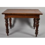 A Late Victorian Inlaid Walnut Topped Rectangular Occasional Table on Turned Supports, 63cm x 40cm x