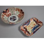 Two Pieces of Late 19th/Early 20th Century Japanese Imari, Scalloped Edge Bowl and Rectangular