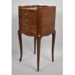 A Reproduction Three Drawer Galleried Gentleman's Washstand Chest on Extended Cabriole Supports,
