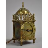 A Late 20th Century Lantern Style Clock by Smiths with Electric Movement, 17cm high