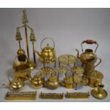 A Collection of Various Brass to Comprise Ornament, Trivet Stands, Miniature Kettles etc